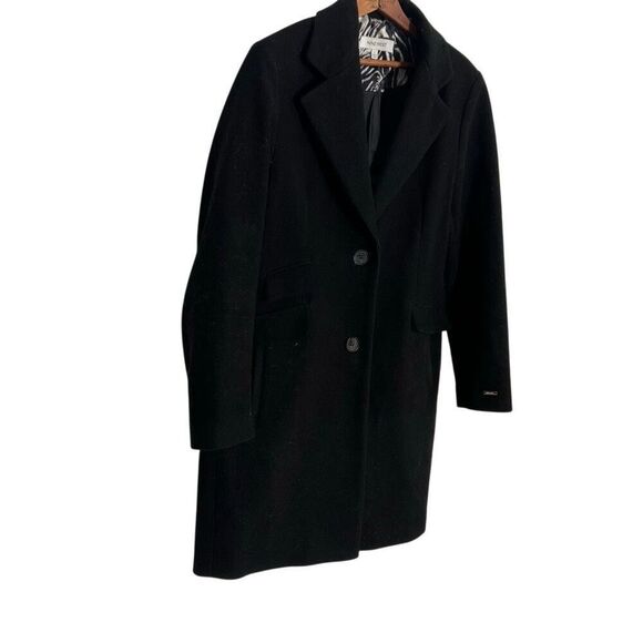 Nine West Wool Blend Single Breasted Long Sleeve Coat Jacket Black Size Large - Picture 3 of 8